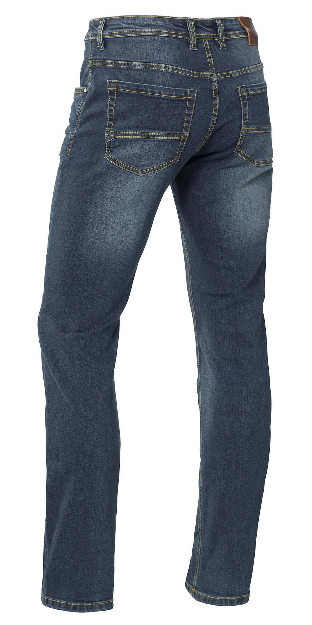 Brams Paris Jason 1.3200 C41 donkerblauwe slim fit jeans met 5-pocket ontwerp, zichtbaar van achteren.