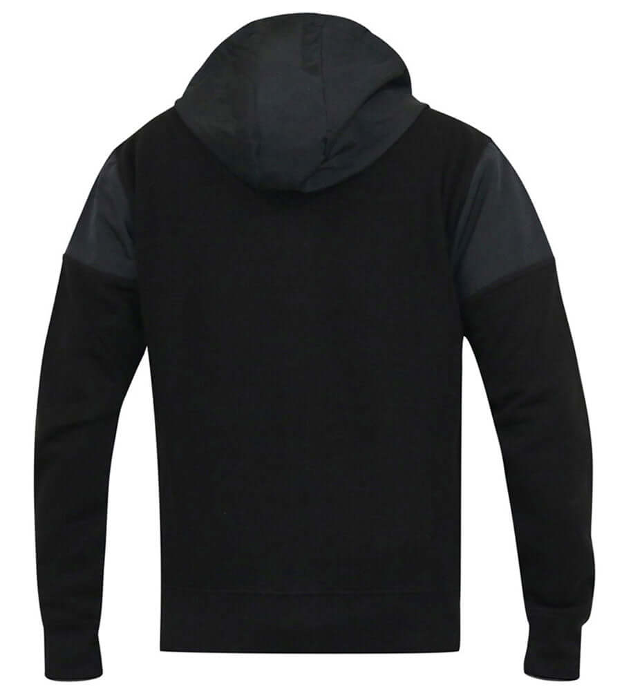 Achteraanzicht van het Duke Clothing Dean D555 zwarte vest met capuchon en sportieve uitstraling.
