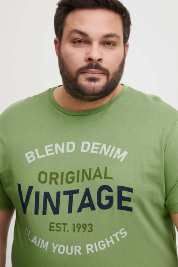 Blend T-Shirt Grote Maten Print Opdruk Green Eyes