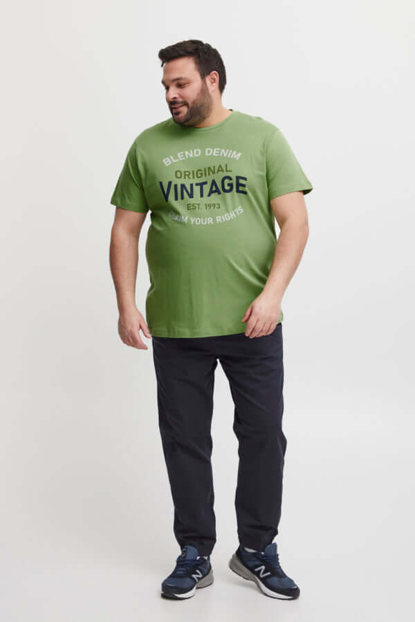 Blend T-Shirt Grote Maten Print Opdruk Green Eyes