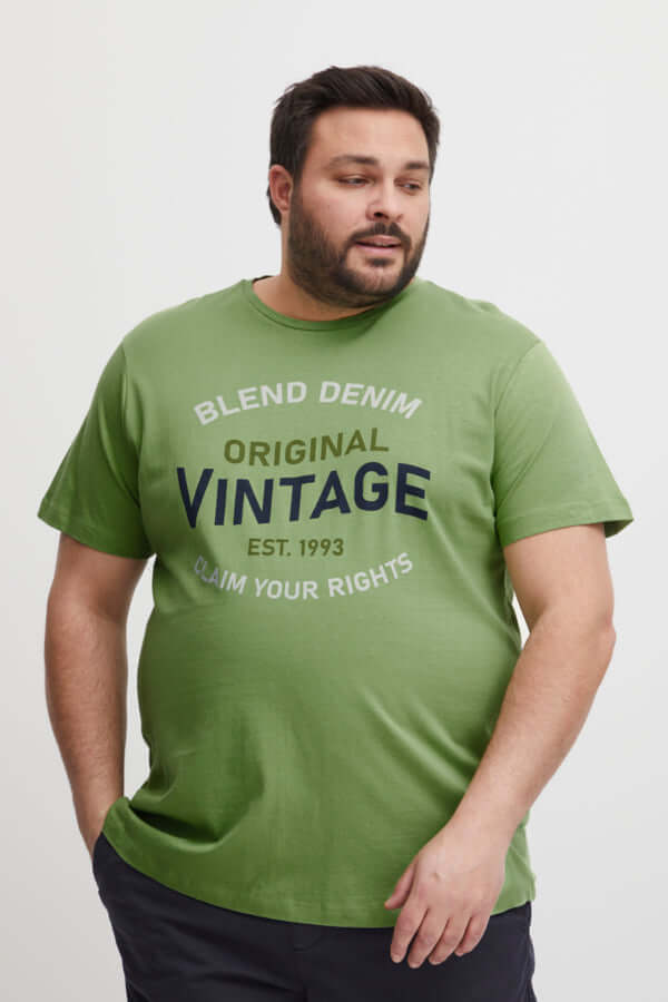 Blend T-Shirt Grote Maten Print Opdruk Green Eyes