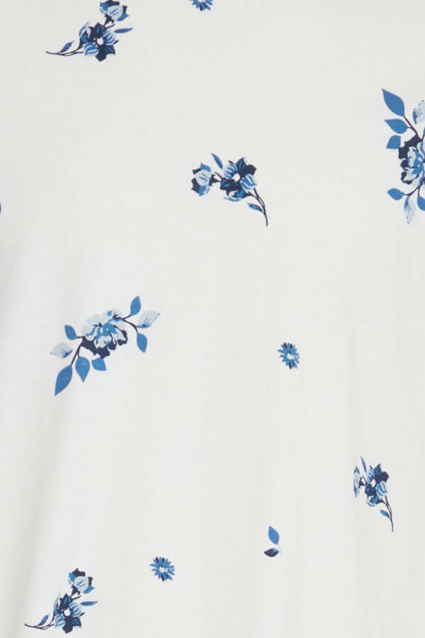 Blend T-Shirt grote maten White With Blue Roses