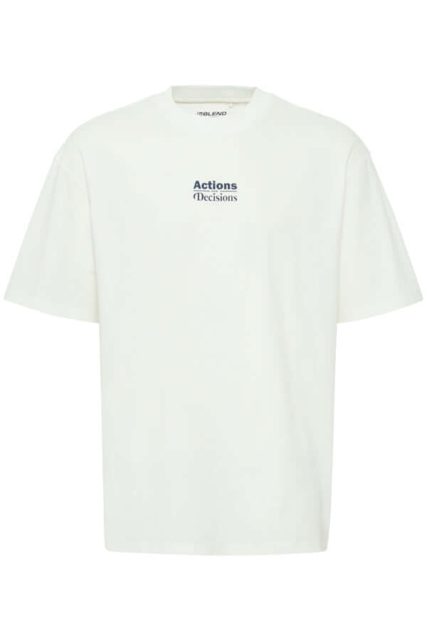 Blend T-Shirt met ronde hals en print "Actions Decisions", verkrijgbaar in M t/m 3XL, van 100% katoen.
