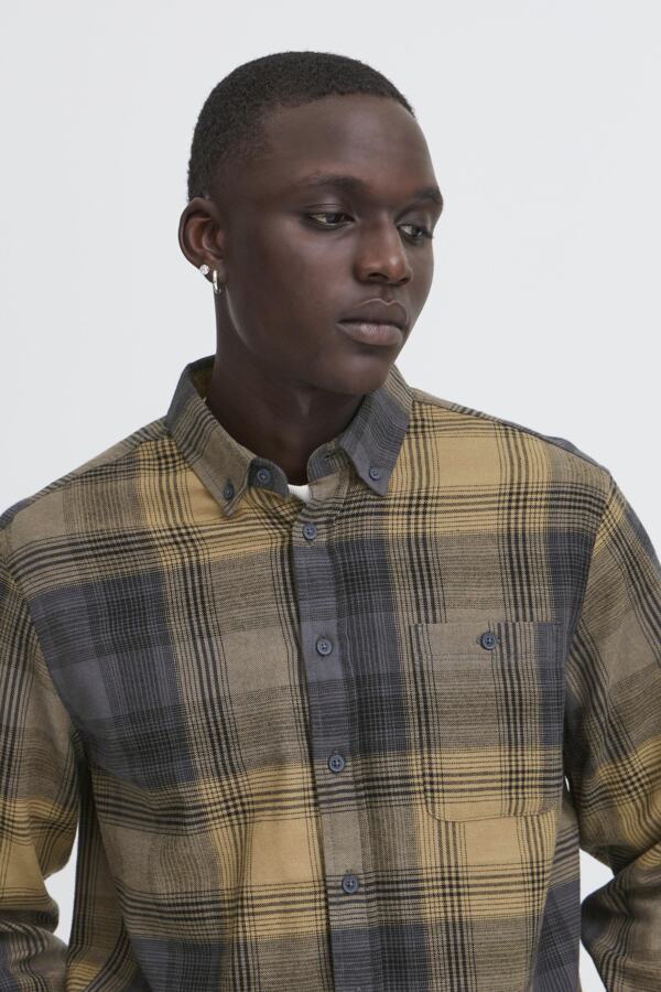 BHDAC shirt heren grijs – detail knopen