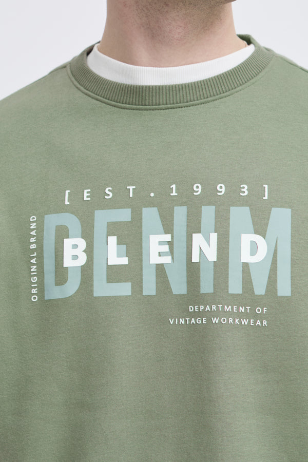 Blend BHIB sweatshirt heren groen – detail opdruk