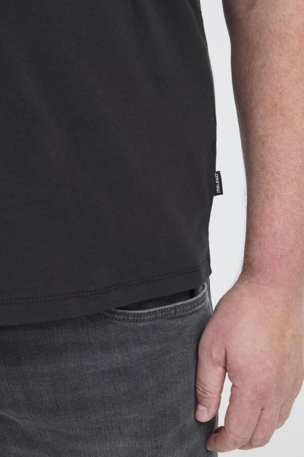 BHKIMAN tee heren grote maten zwart – detail boord