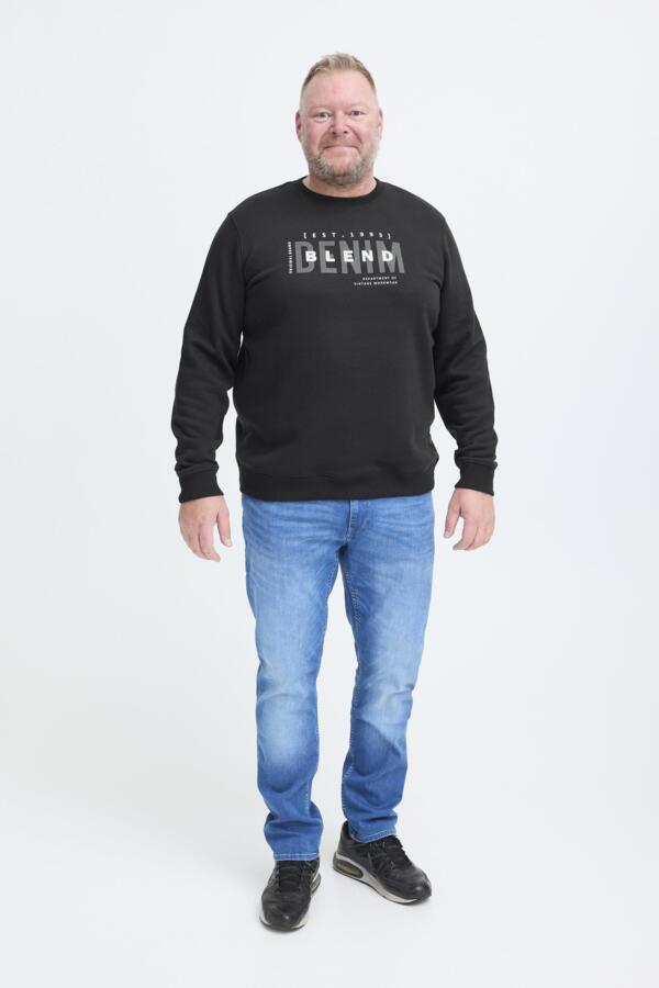 Blend BB sweatshirt heren grote maten zwart – voorzijde model