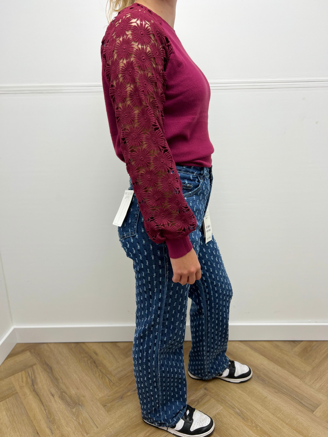 Hello Miss Jeans Print Donkerblauw