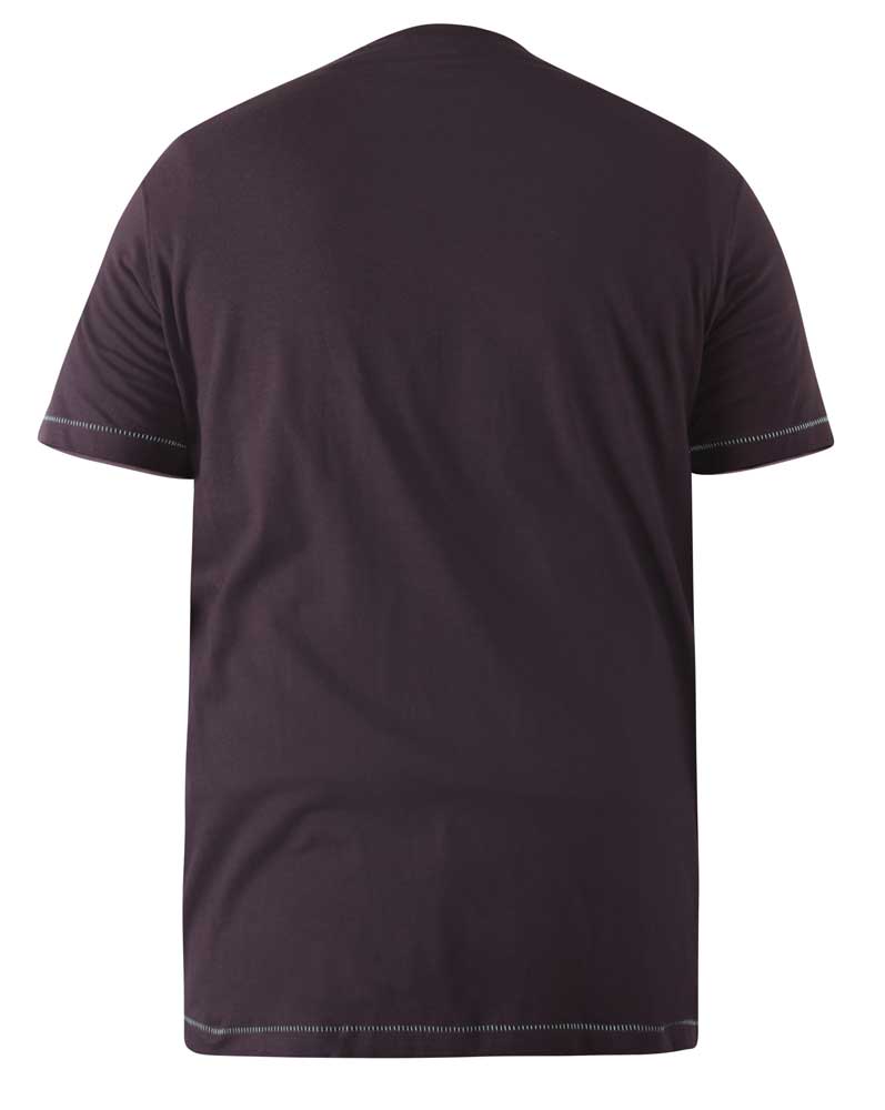 Achterzijde van het Duke Clothing FINCHLEY t-shirt in gewassen zwart, met ronde hals en regular fit.