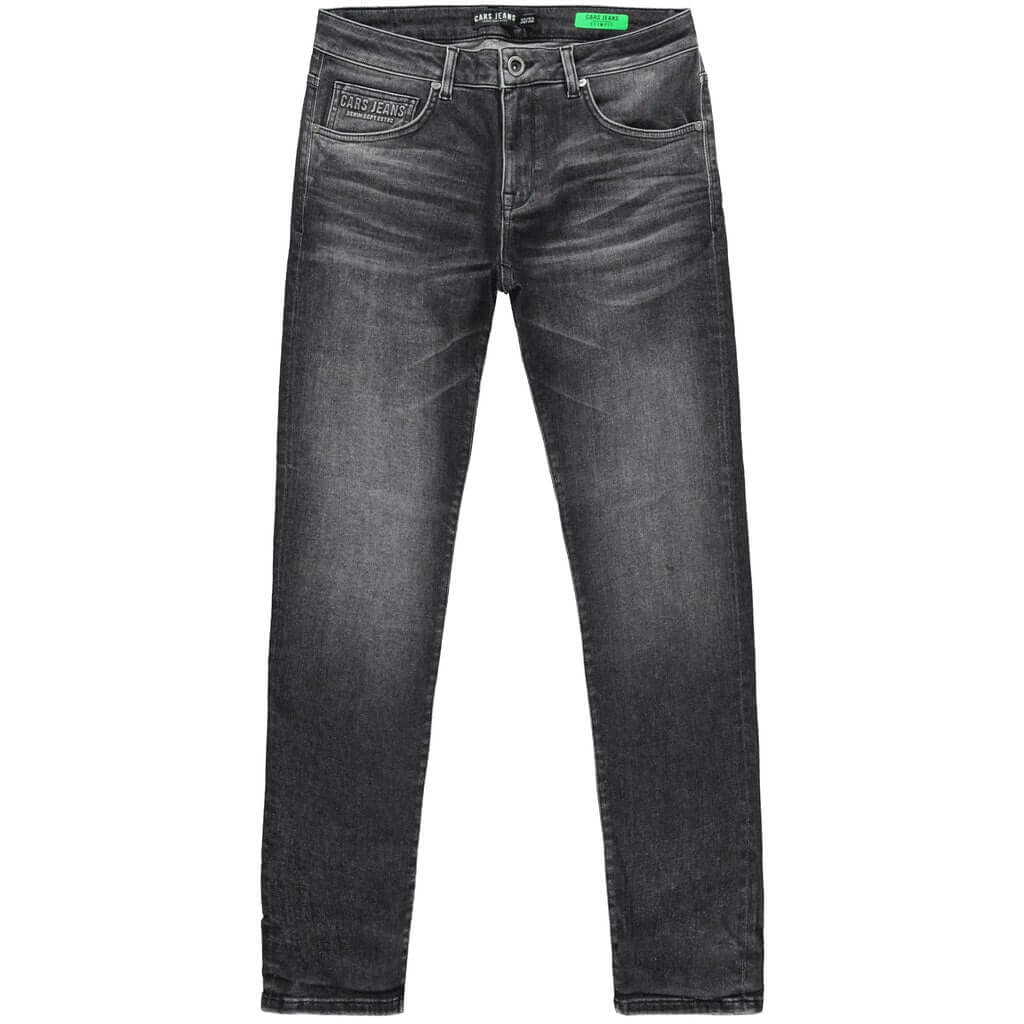 Cars Jeans Bates zwarte stretch jeans voor heren, slim fit, 5-pocket stijl, maat 27 tot 40, lengtes 32 tot 36 inch.