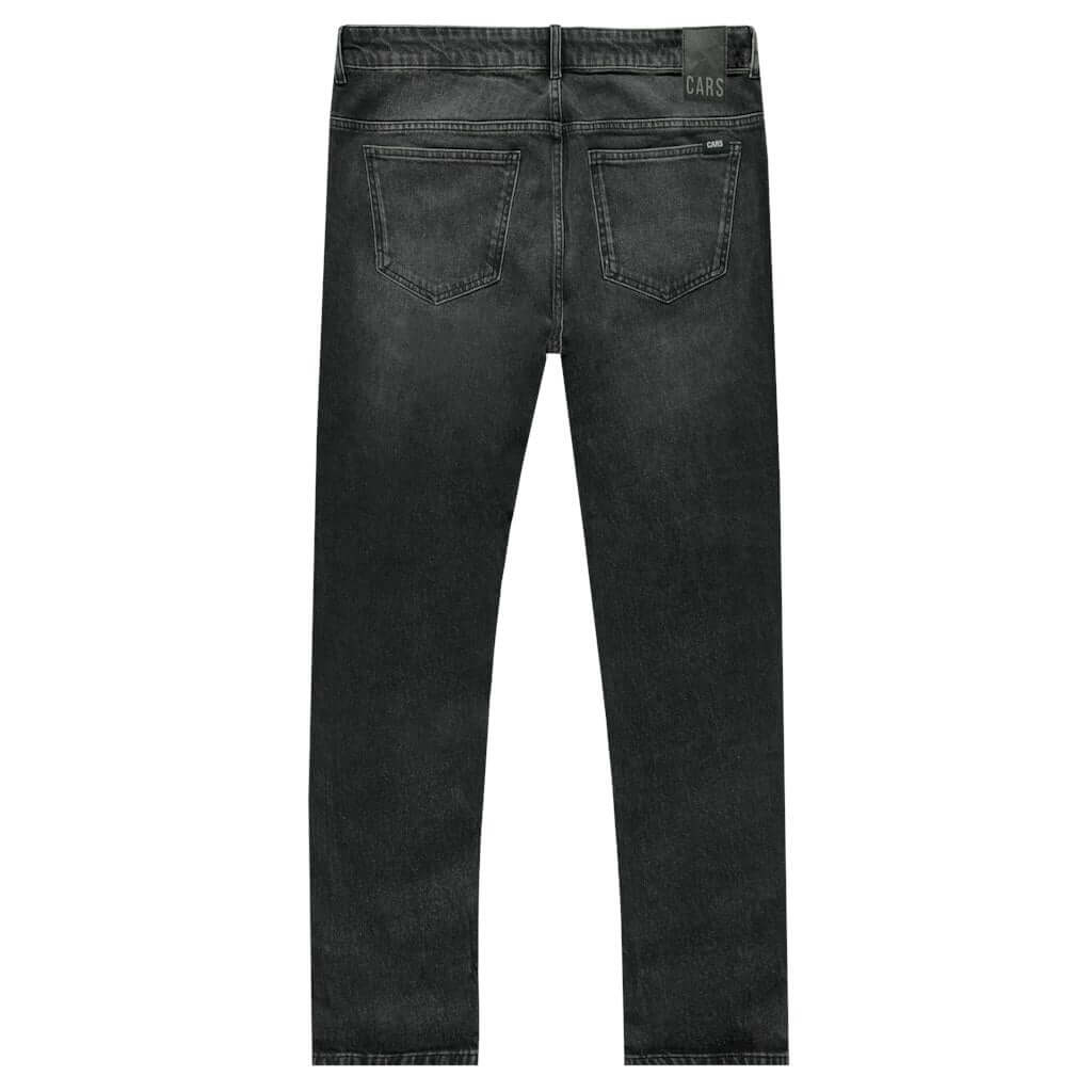 Achteraanzicht van Cars Jeans Guard zwarte loose fit jeans met 5-pocket model en YKK ritssluiting.