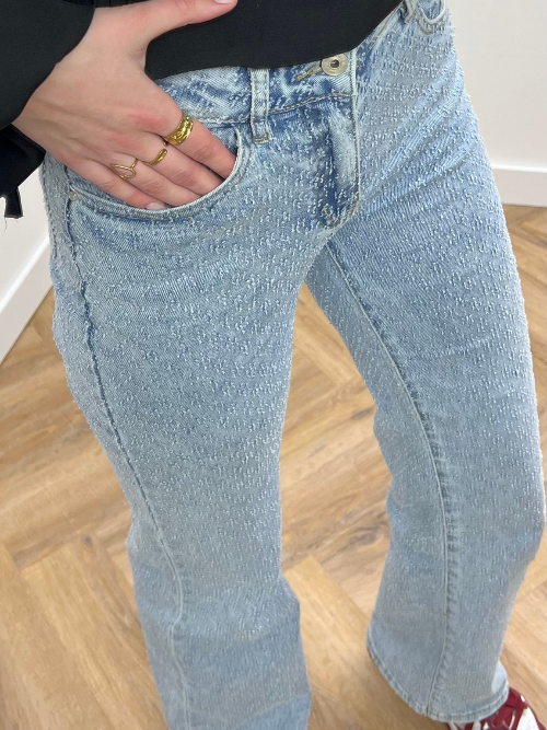 Hello Miss Wide Leg Jeans met Details