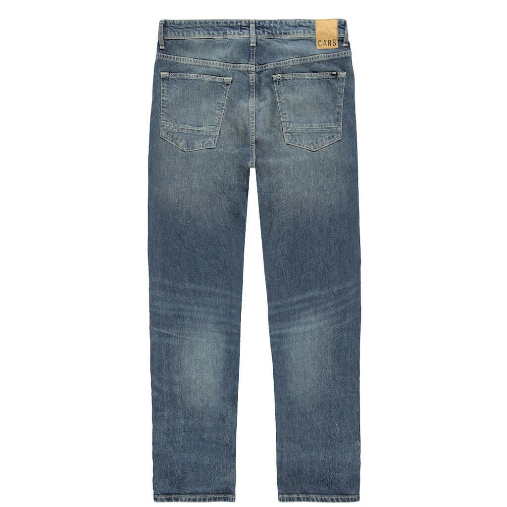 Cars Jeans Guard Loose Fit in blauw, achteraanzicht met 5-pocket model en YKK ritssluiting.