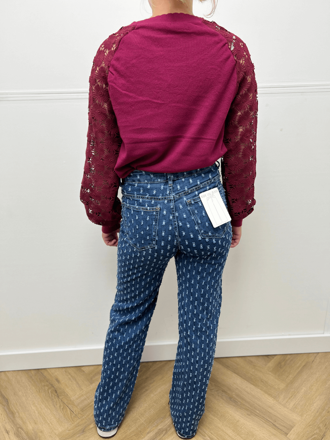 Hello Miss Jeans Print Donkerblauw