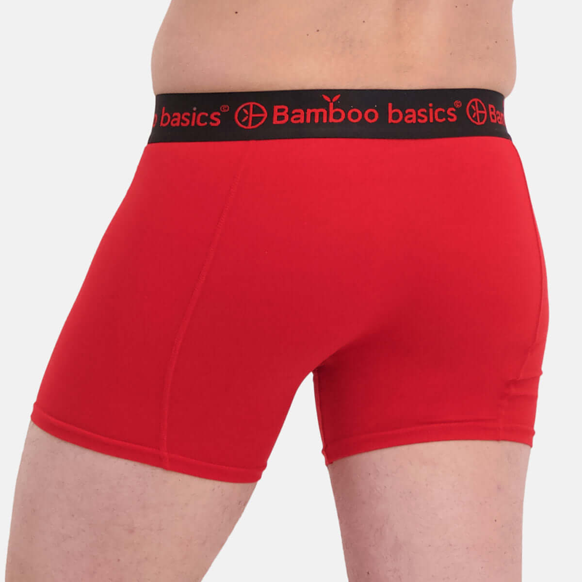 Boxershort RICO 012 – Grey + Blue + Red (3-pack) in rood, gemaakt van bamboe en biologisch katoen.