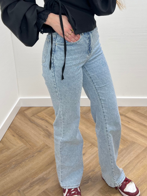 Hello Miss Wide Leg Jeans met Details