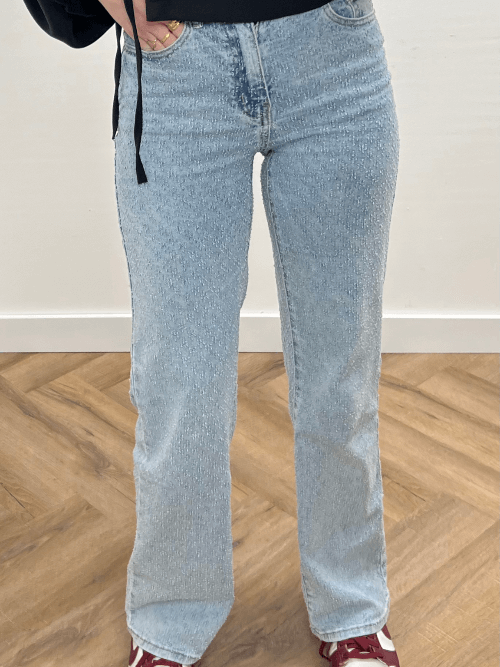 Hello Miss Wide Leg Jeans met Details