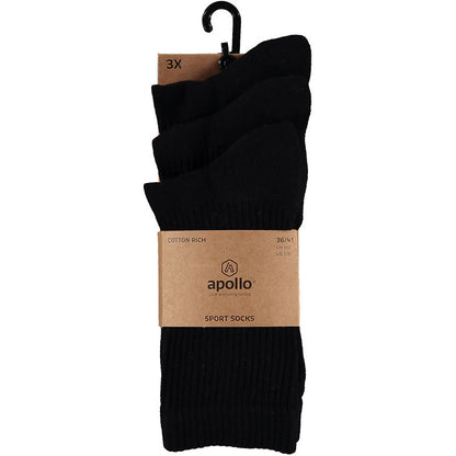 Apollo Basic Sport Socks 3-pack Hoog