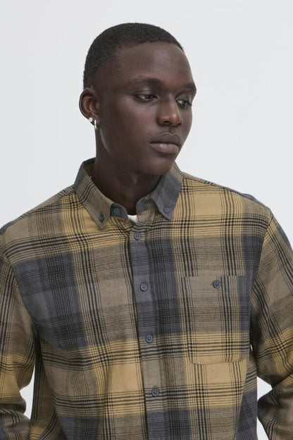 BHDAC shirt heren grijs – detail knopen