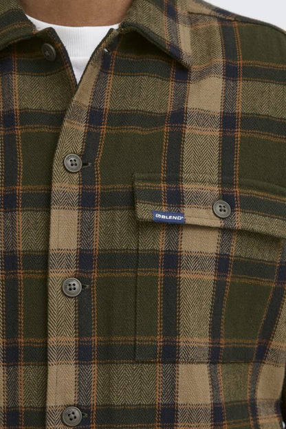 BHDIEGO overshirt heren groen – detail borstzak