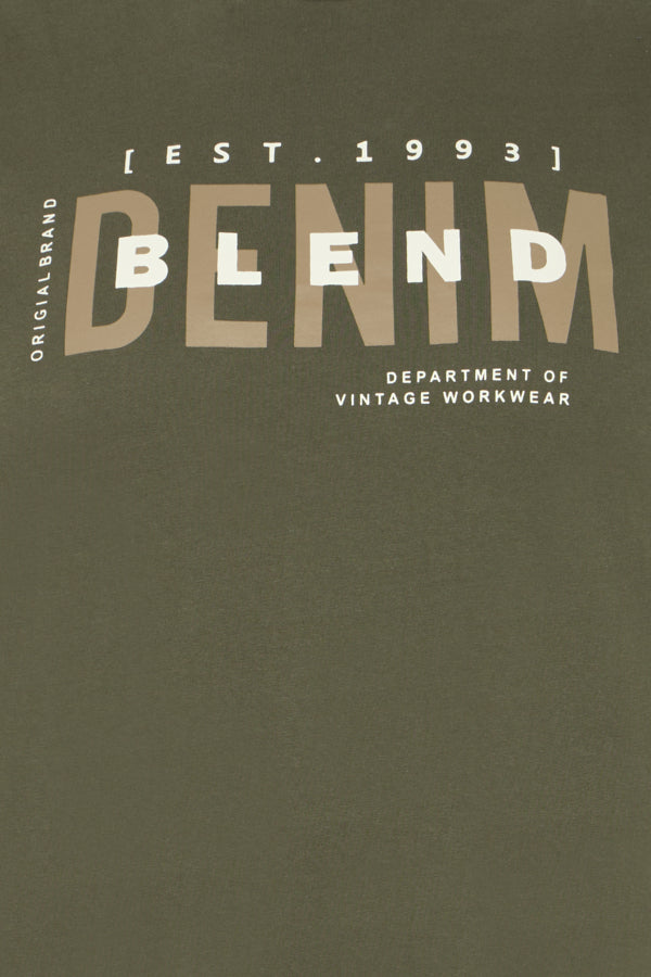 BHKIMAN tee heren grote maten Forest Night – detail opdruk