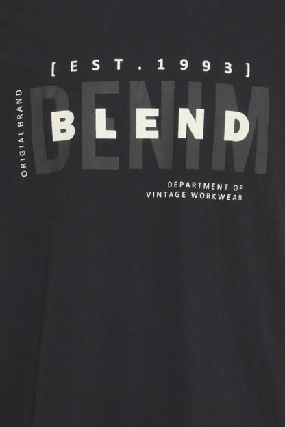 BHKIMAN tee heren grote maten zwart – detail opdruk