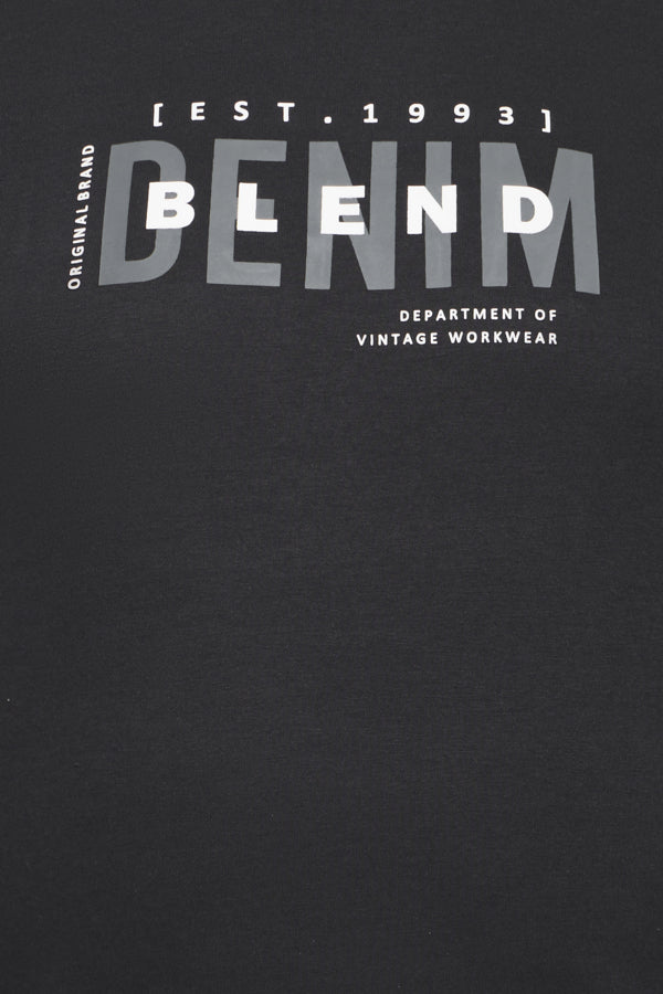 Blend BB sweatshirt heren grote maten zwart – voorzijde detail opdruk
