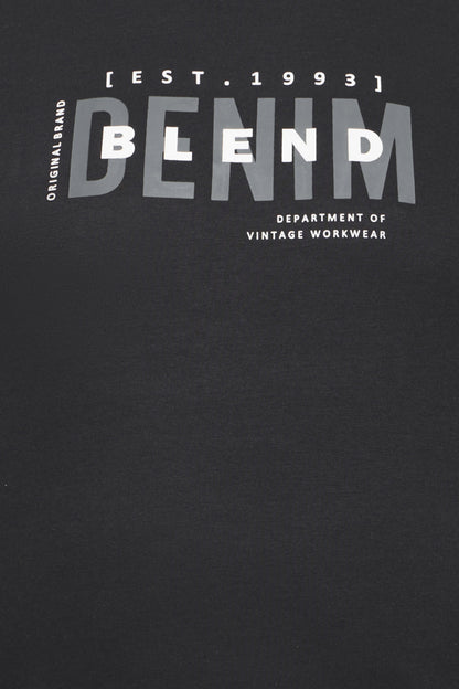 Blend BB sweatshirt heren grote maten zwart – voorzijde detail opdruk