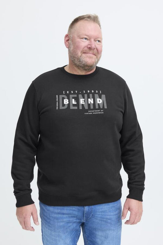 Blend BB sweatshirt heren grote maten zwart – voorzijde