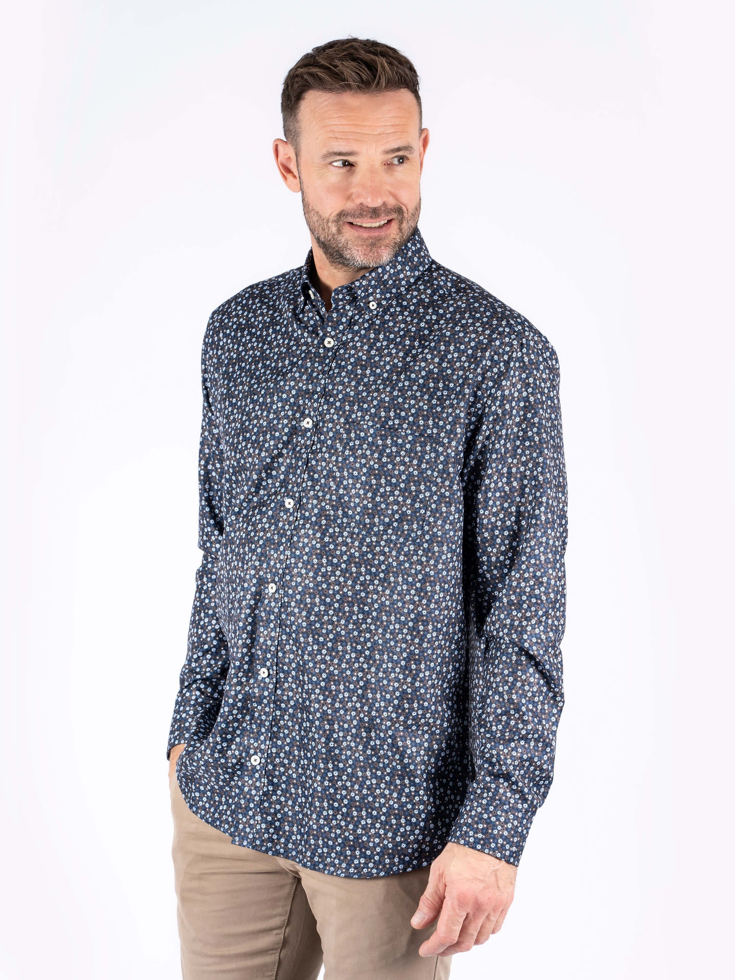 PEanderson LS Big heren Mid Brown – voorzijde