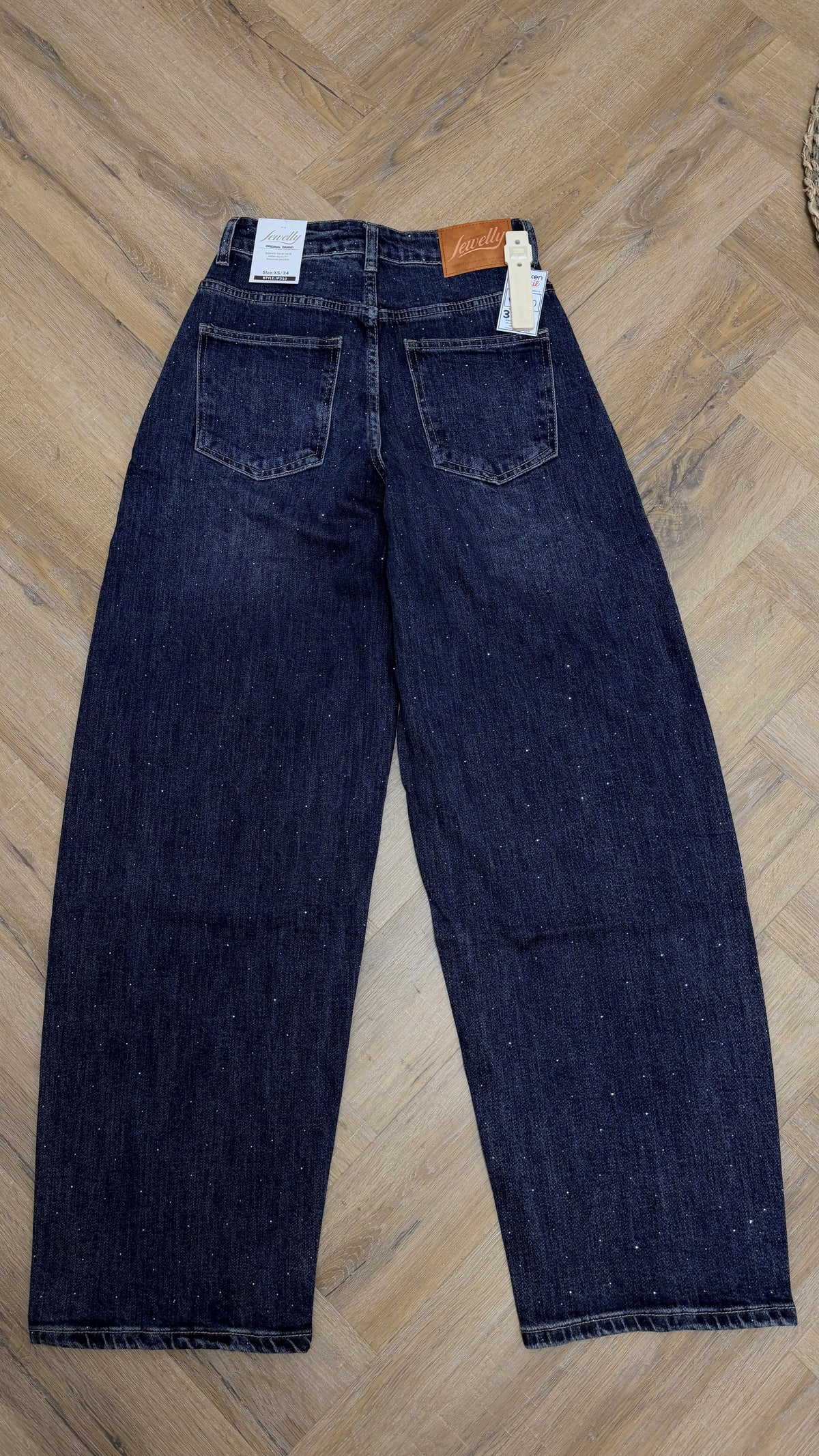 Jewelly Barrel Dames Jeans met Subtiele Glitter – JP310