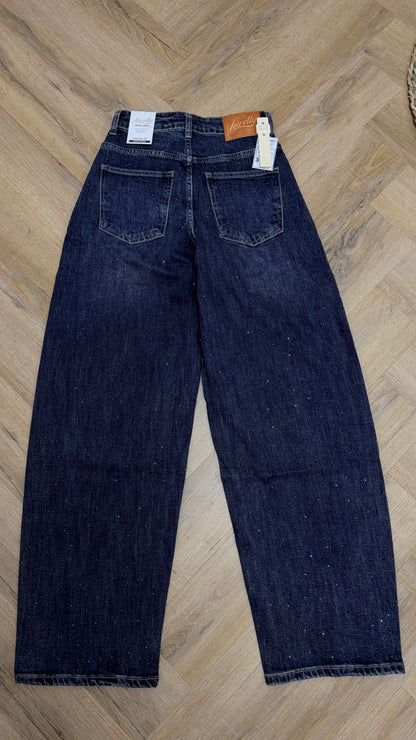 Jewelly Barrel Dames Jeans met Subtiele Glitter – JP310