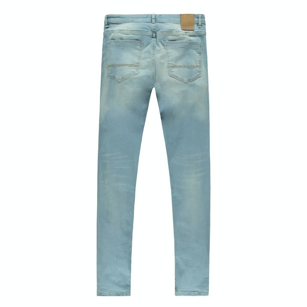 Achterzijde van de Cars Jeans Dust Bleached skinny fit stretch jeans, 5-pocket model in bleached kleur.