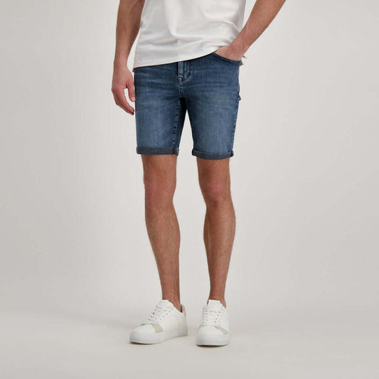 Korte jeans broek voor heren, slim fit, kleur stone used, ideaal voor warme dagen.