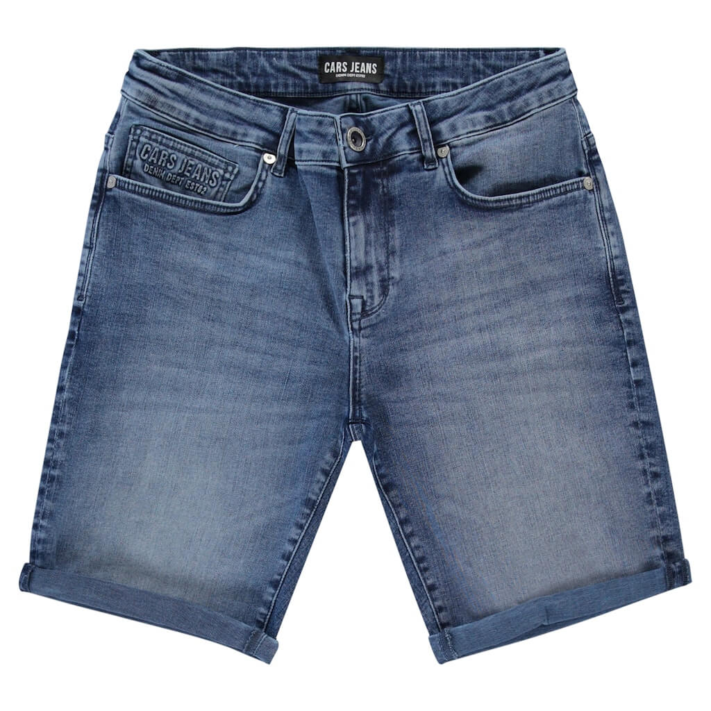 Korte jeans broek van Cars Jeans, slim fit model in Stone Used kleur met 5 pocket stijl.