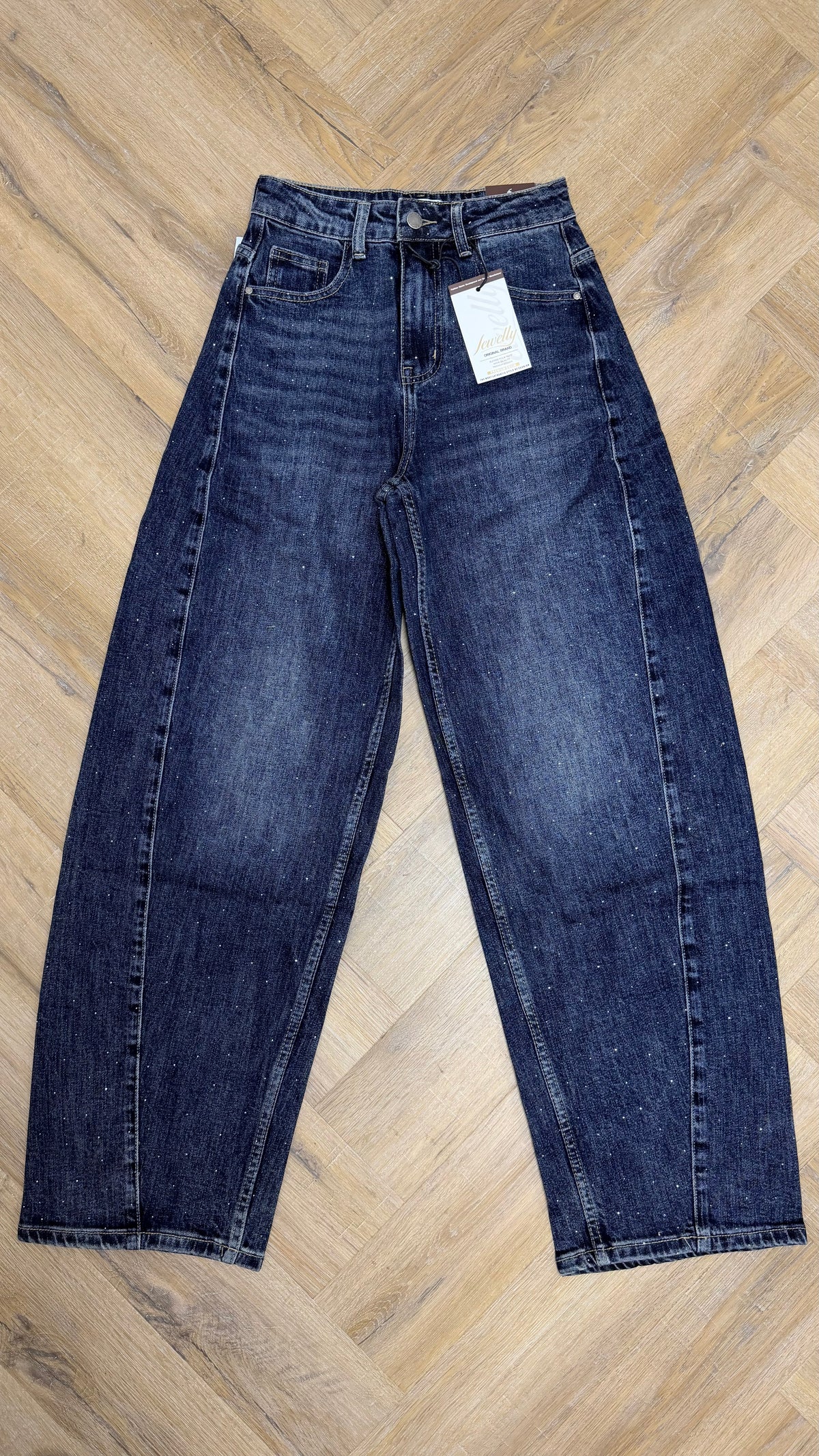 Jewelly Barrel Dames Jeans met Subtiele Glitter – JP310