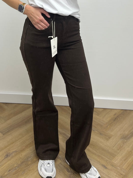 Jewelly Wide Leg Chocoladebruin