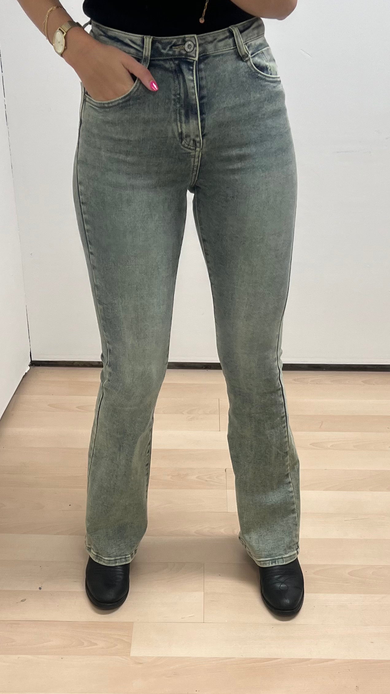 Hello Miss Flared jeans Dirty Used denim HM6636-5