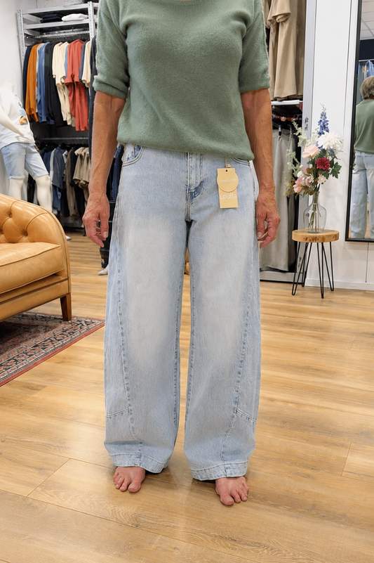Laulia Barrel Jeans Dames Lichtblauw