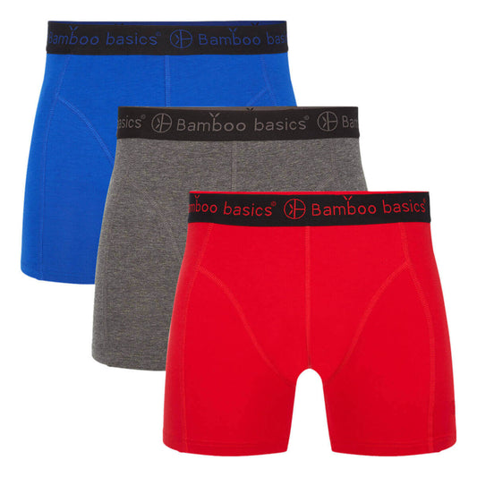 Boxershort RICO 012 – Grey + Blue + Red (3-pack)