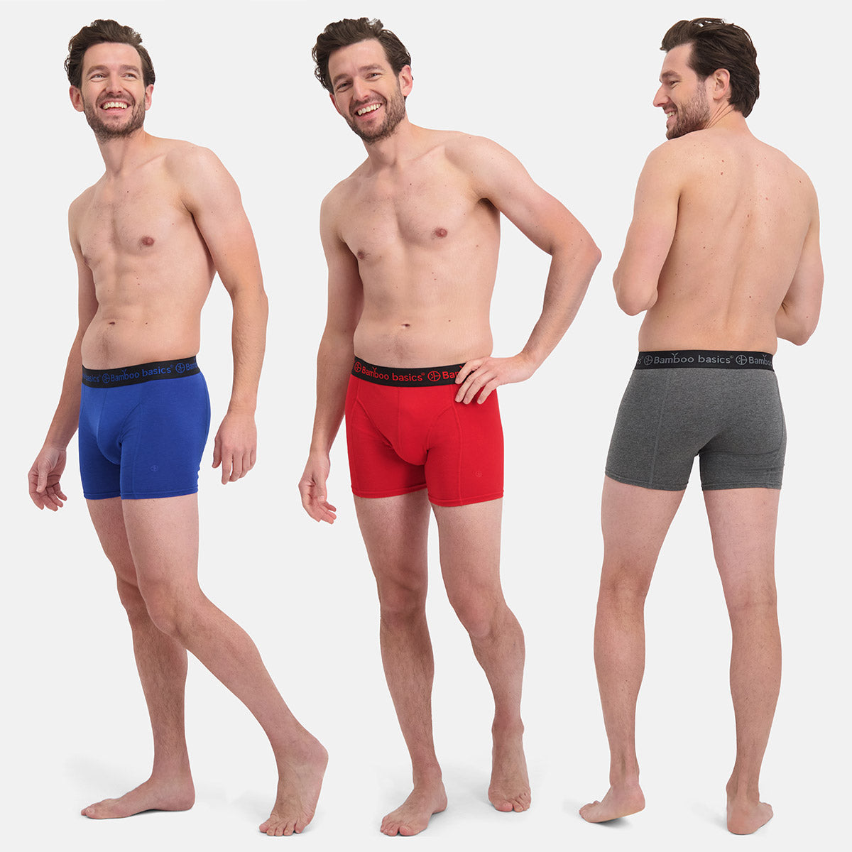 Boxershort RICO 012 – Grey + Blue + Red (3-pack)