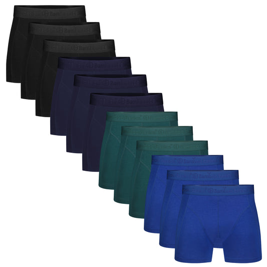 Boxershort RICO 002 – 3 Black + 3 Navy + 3 Blue + 3 Deep Teal (12-pack)