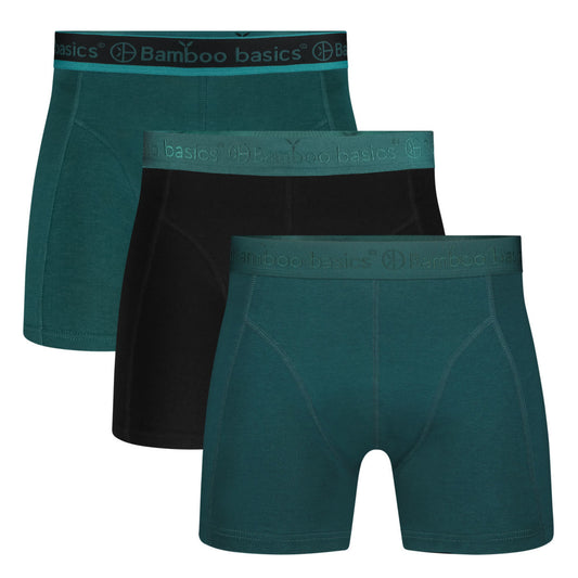 Boxershort RICO 026 – Deep Teal + Black + Deep Teal (3-pack)