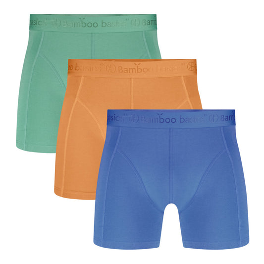 Boxershort RICO 029 – Malachite Green + Papaya Orange + Ultramarine Blue (3-pack)
