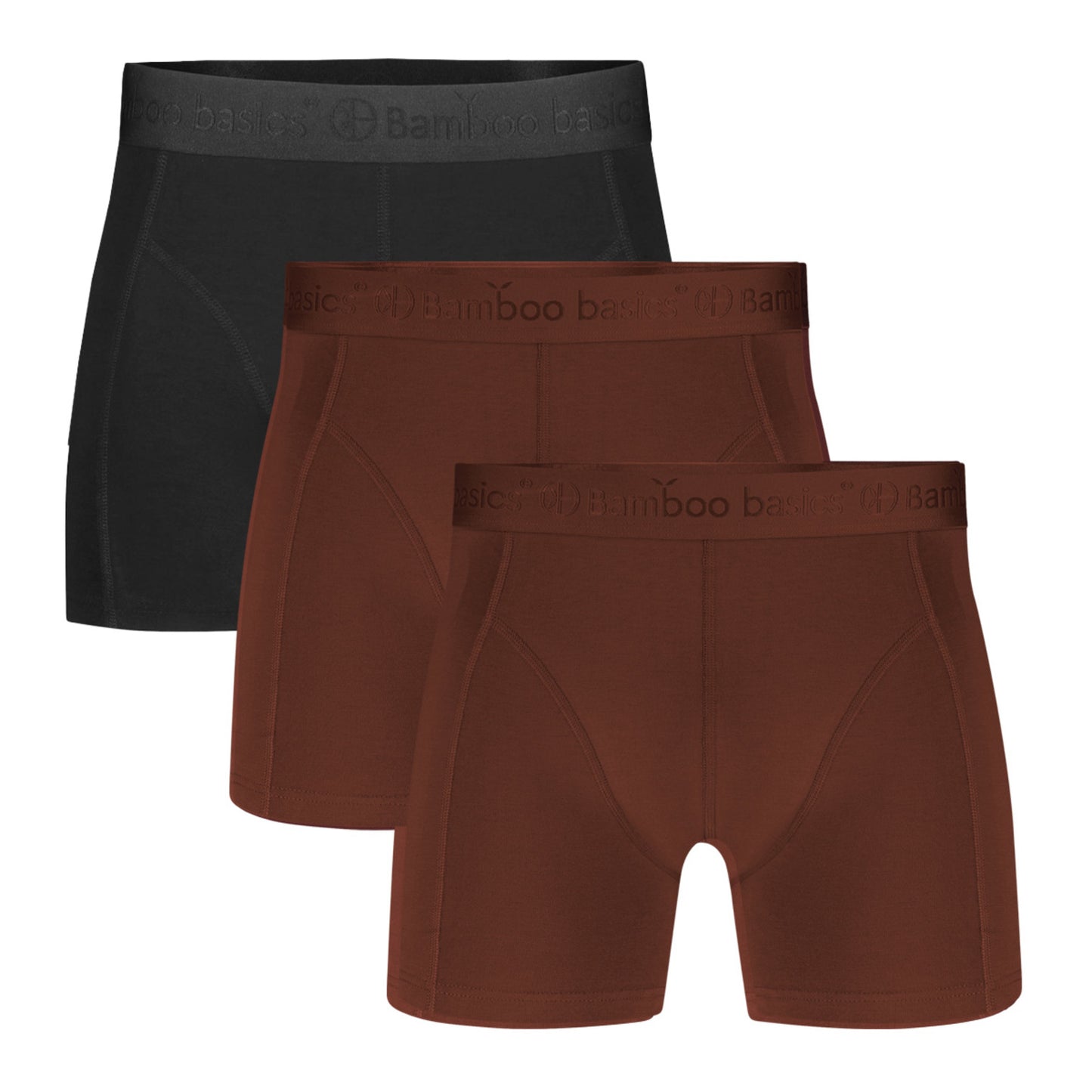 Boxershort RICO 030 – Chocolate Brown + Chocolate Brown + Black (3-pack)