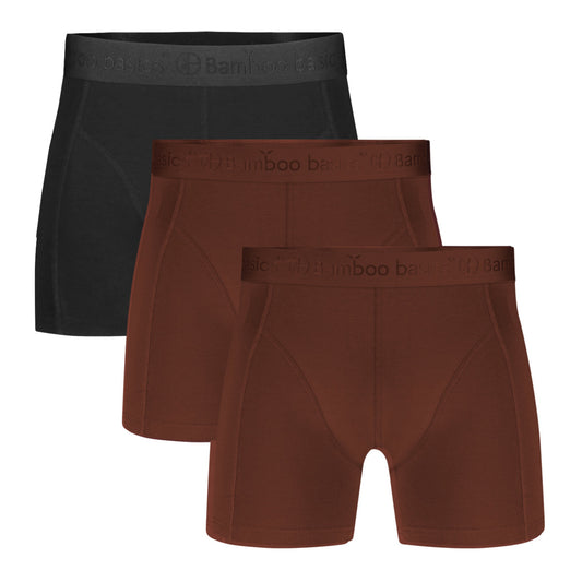 Boxershort RICO 030 – Chocolate Brown + Chocolate Brown + Black (3-pack)