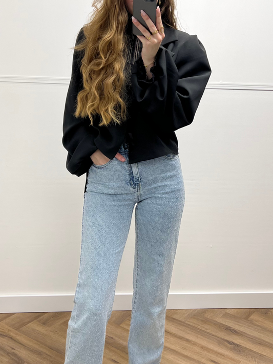 Hello Miss Wide Leg Jeans met Details