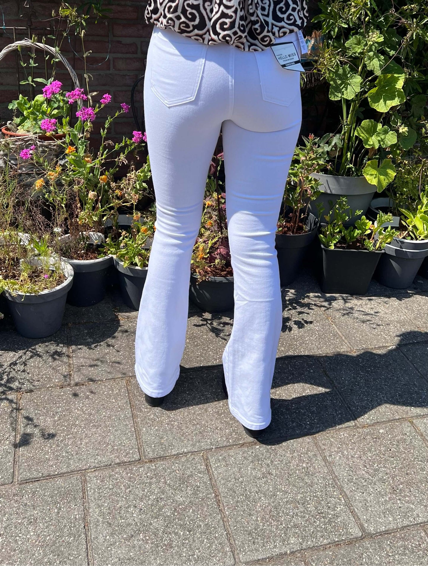 Hello Miss Flared jeans white HM6156-8