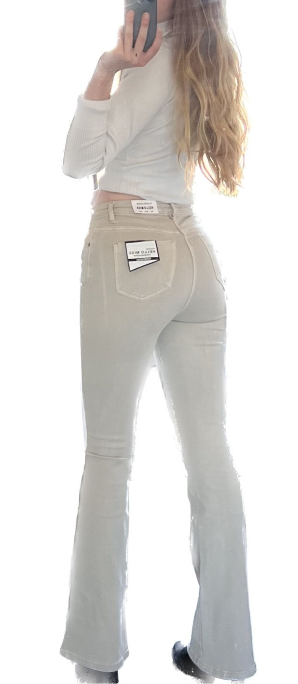Hello Miss Flared jeans beige  HM6156-7