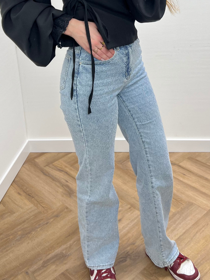 Hello Miss Wide Leg Jeans met Details